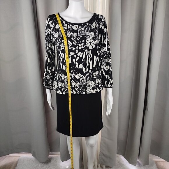 Nicole by Nicole Miller Black And White Open Shoulder/Arm One Piece Dress Size M - Picture 6 of 11